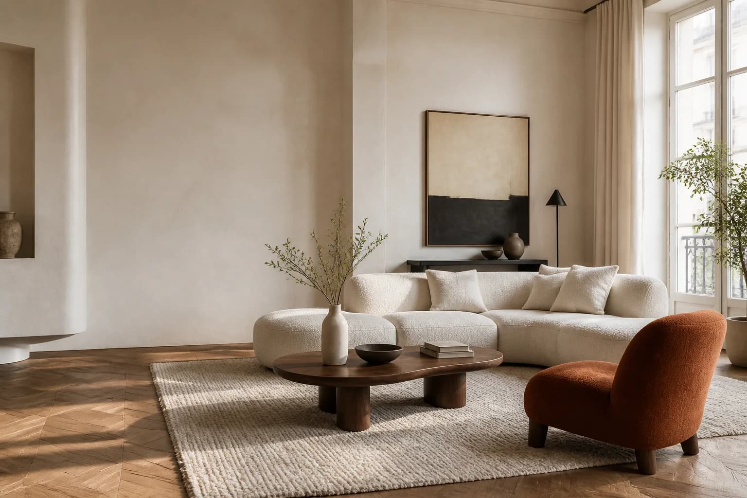Alba modular sofa in a warm living room